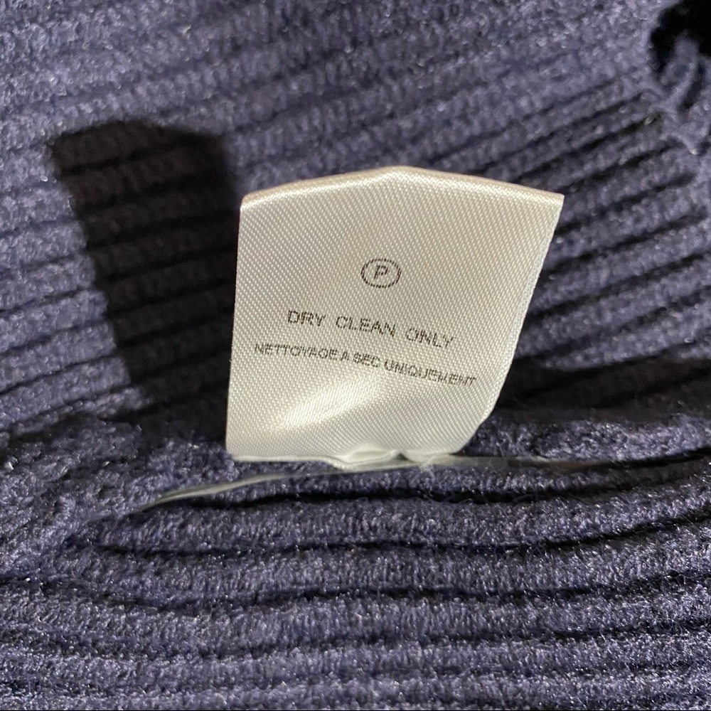 NEW Maisie Peter Bishop Sleeve Pullover Knit Sweater Crew Neck Navy Blue Medium - Picture 6 of 6